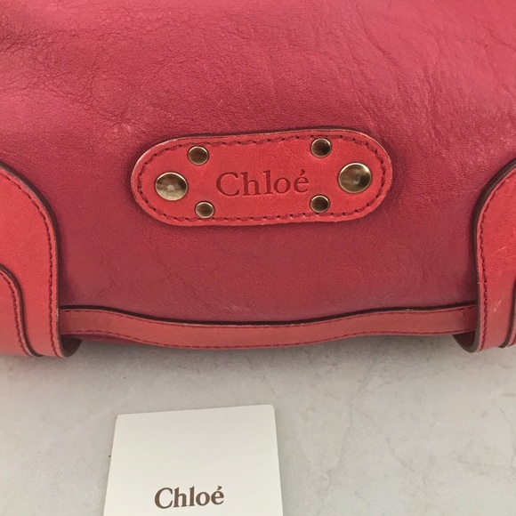 Chloe Vintage Leather Bag in Magenta Pink